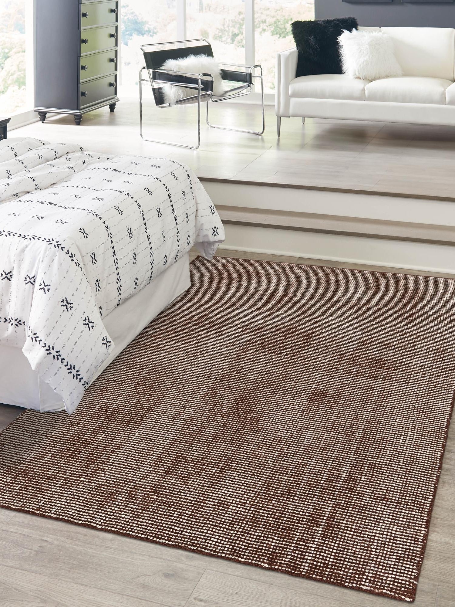 Mocha Brown 2' 2 x 3' 1 Jill Zarin English Manor Rectangle Area Rug 100% Premium Natural Wool Handwoven Carpet for Living Rooms, Office Space, Bedrooms, Dorms for Sale at Rug Engine