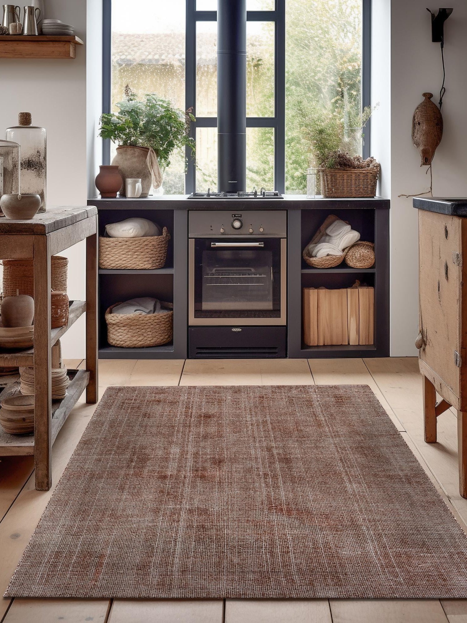 Mocha Brown 8' x 10' Jill Zarin English Manor Rectangle Area Rug 100% Premium Natural Wool Handwoven Carpet for Living Rooms, Office Space, Bedrooms, Dorms for Sale at Rug Engine