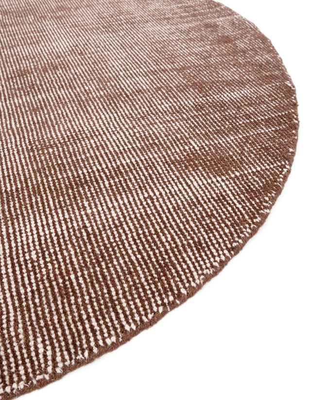 Mocha Brown 5' 1 x 5' 1 Jill Zarin English Manor Round Area Rug 100% Premium Natural Wool Handwoven Carpet for Living Rooms, Office Space, Bedrooms, Dorms for Sale at Rug Engine