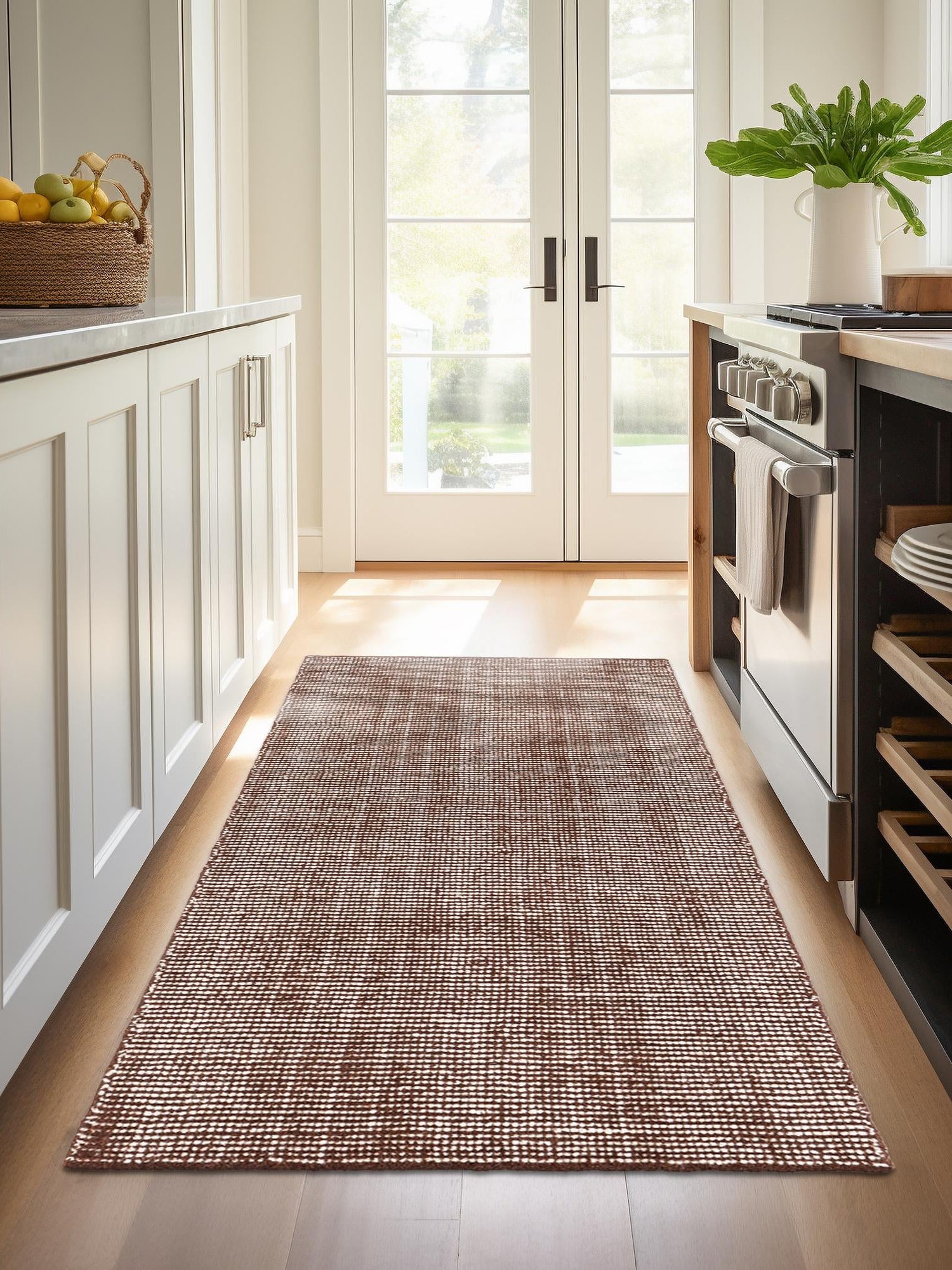 Mocha Brown 2' x 6' 1 Jill Zarin English Manor Runner Area Rug 100% Premium Natural Wool Handwoven Carpet for Living Rooms, Office Space, Bedrooms, Dorms for Sale at Rug Engine