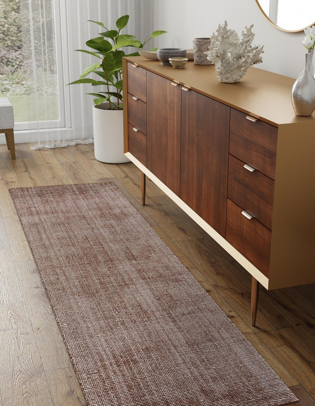 Mocha Brown 2' x 8' Jill Zarin English Manor Runner Area Rug 100% Premium Natural Wool Handwoven Carpet for Living Rooms, Office Space, Bedrooms, Dorms for Sale at Rug Engine