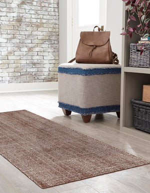 Mocha Brown 2' x 8' Jill Zarin English Manor Runner Area Rug 100% Premium Natural Wool Handwoven Carpet for Living Rooms, Office Space, Bedrooms, Dorms for Sale at Rug Engine