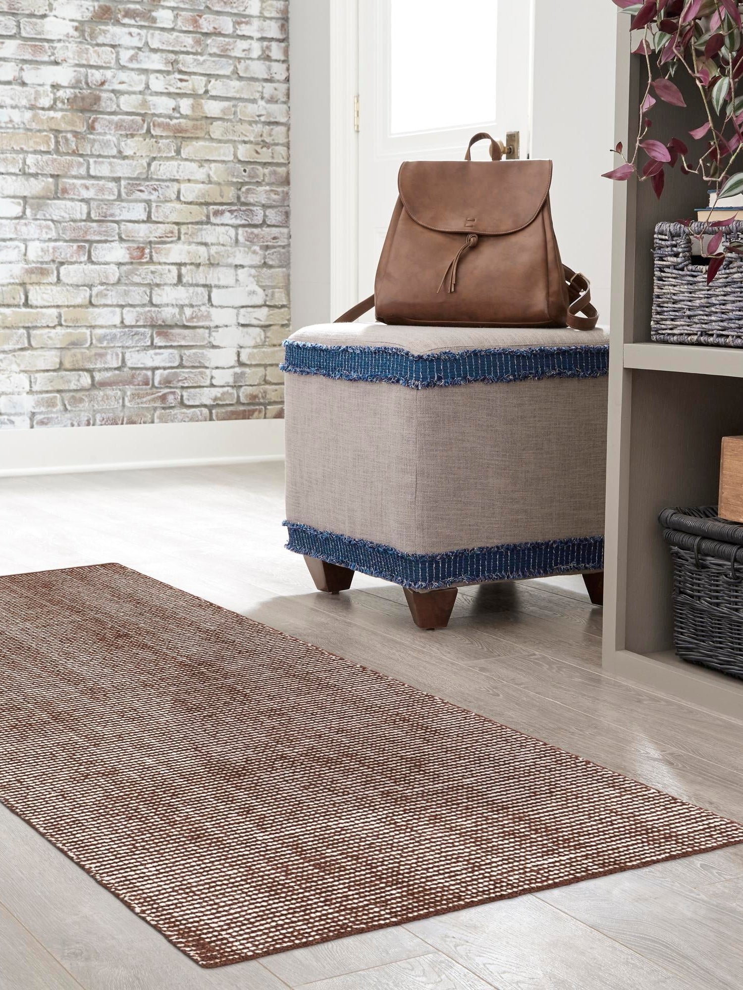 Mocha Brown 2' x 4' 1 Jill Zarin English Manor Runner Area Rug 100% Premium Natural Wool Handwoven Carpet for Living Rooms, Office Space, Bedrooms, Dorms for Sale at Rug Engine