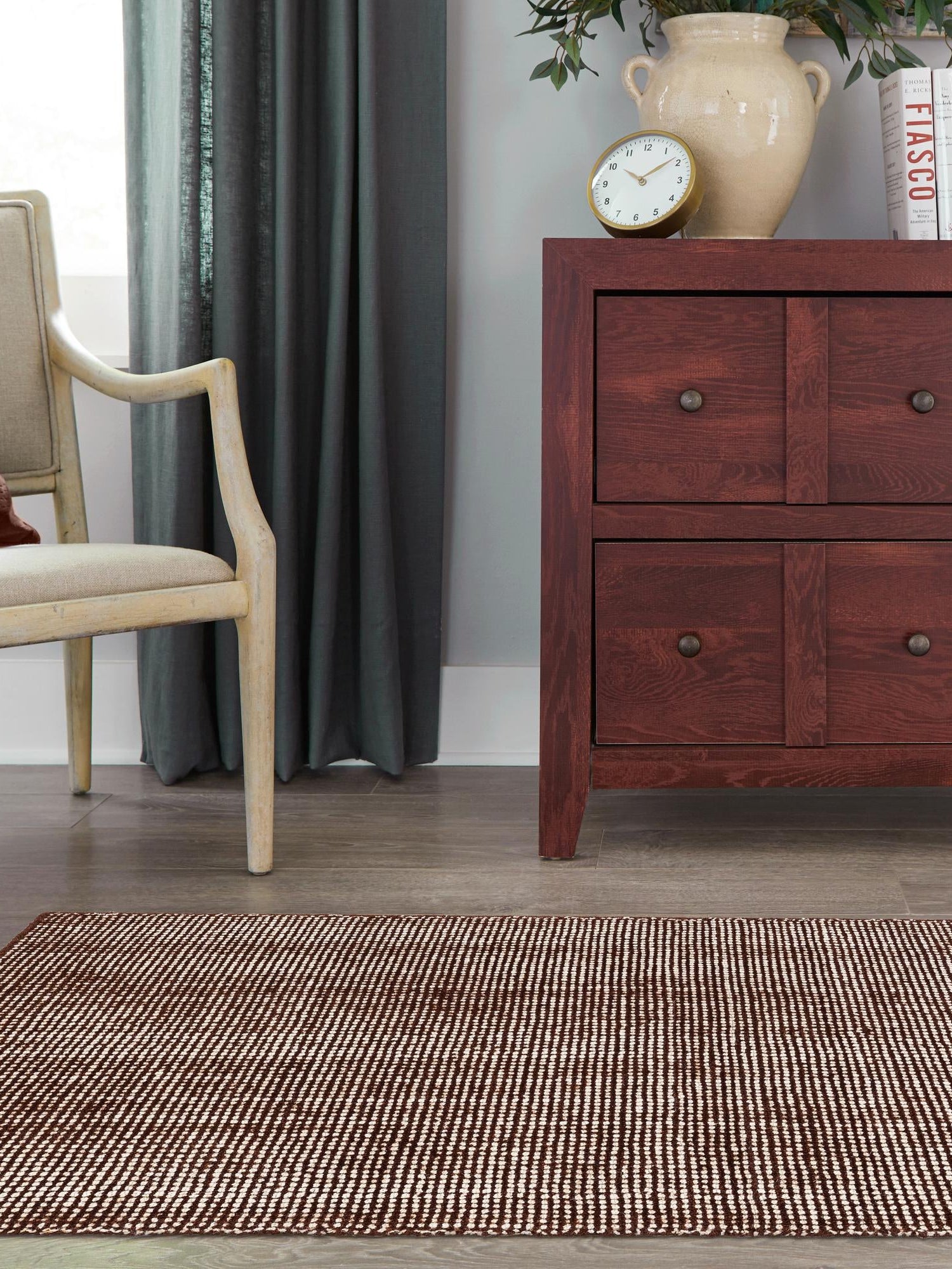 Mocha Brown 2' x 8' Jill Zarin English Manor Runner Area Rug 100% Premium Natural Wool Handwoven Carpet for Living Rooms, Office Space, Bedrooms, Dorms for Sale at Rug Engine