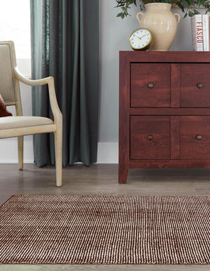 Mocha Brown 2' x 8' Jill Zarin English Manor Runner Area Rug 100% Premium Natural Wool Handwoven Carpet for Living Rooms, Office Space, Bedrooms, Dorms for Sale at Rug Engine