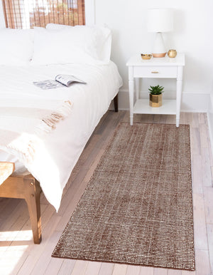 Mocha Brown 2' x 5' 1 Jill Zarin English Manor Runner Area Rug 100% Premium Natural Wool Handwoven Carpet for Living Rooms, Office Space, Bedrooms, Dorms for Sale at Rug Engine