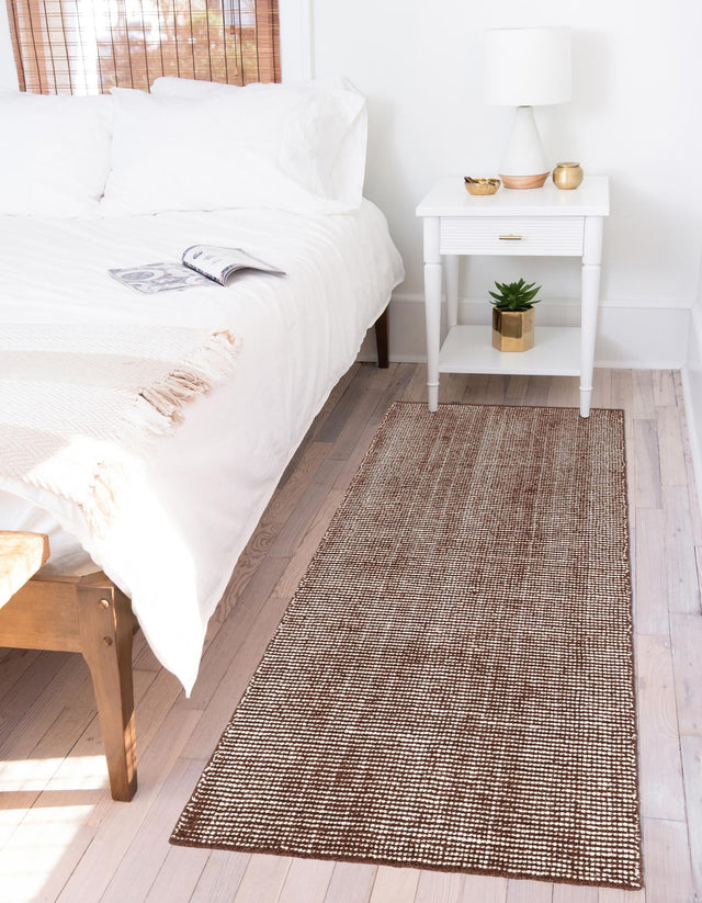 Mocha Brown 2' 7 x 10' Jill Zarin English Manor Runner Area Rug 100% Premium Natural Wool Handwoven Carpet for Living Rooms, Office Space, Bedrooms, Dorms for Sale at Rug Engine