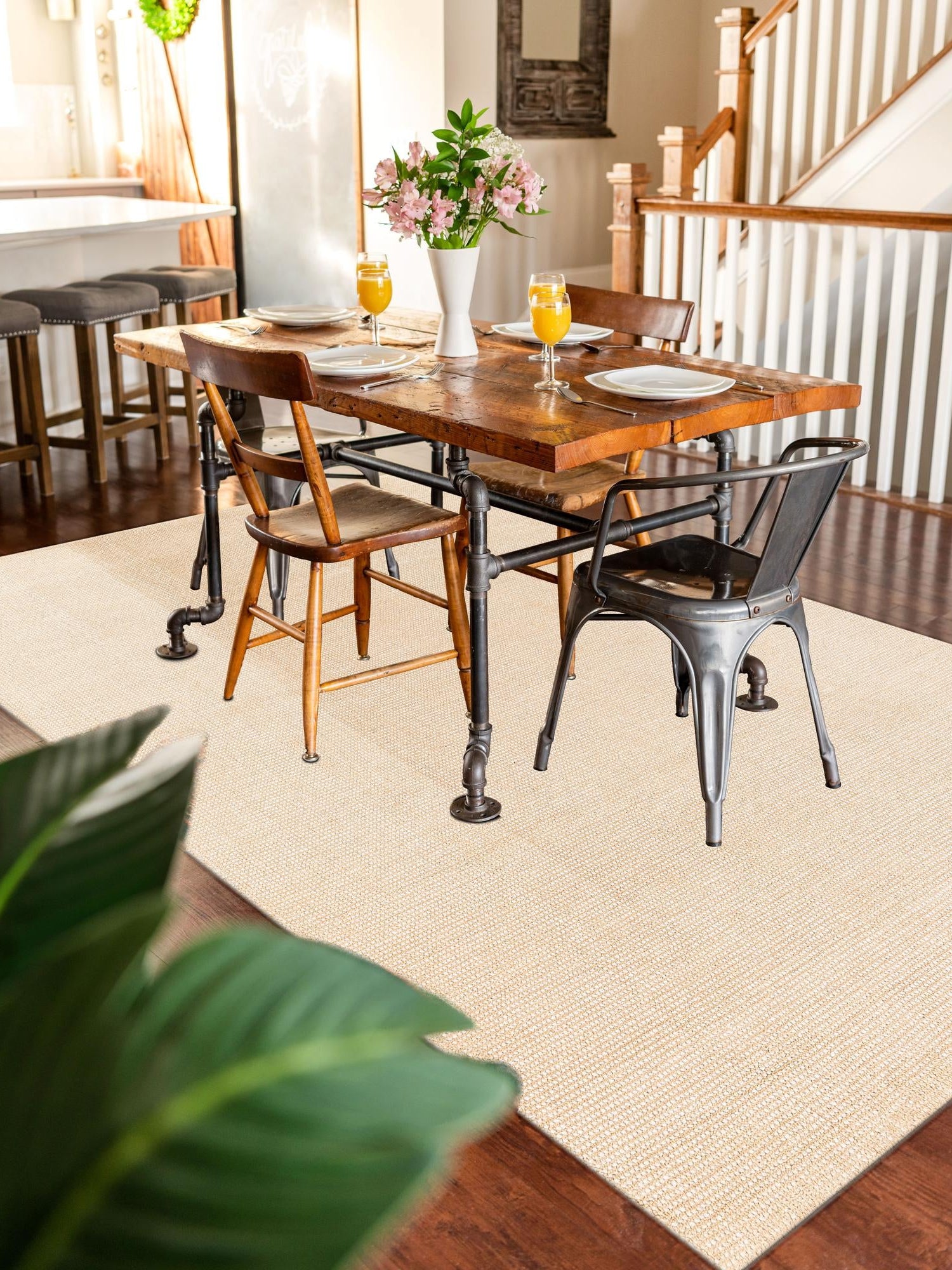 Oat Beige 4' 1 x 6' 1 Jill Zarin English Manor Rectangle Area Rug 100% Premium Natural Wool Handwoven Carpet for Living Rooms, Office Space, Bedrooms, Dorms for Sale at Rug Engine
