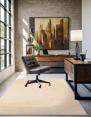 Oat Beige 8' x 10' Jill Zarin English Manor Rectangle Area Rug 100% Premium Natural Wool Handwoven Carpet for Living Rooms, Office Space, Bedrooms, Dorms for Sale at Rug Engine