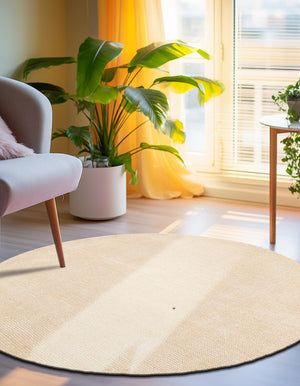 Oat Beige 7' 10 x 7' 10 Jill Zarin English Manor Round Area Rug 100% Premium Natural Wool Handwoven Carpet for Living Rooms, Office Space, Bedrooms, Dorms for Sale at Rug Engine