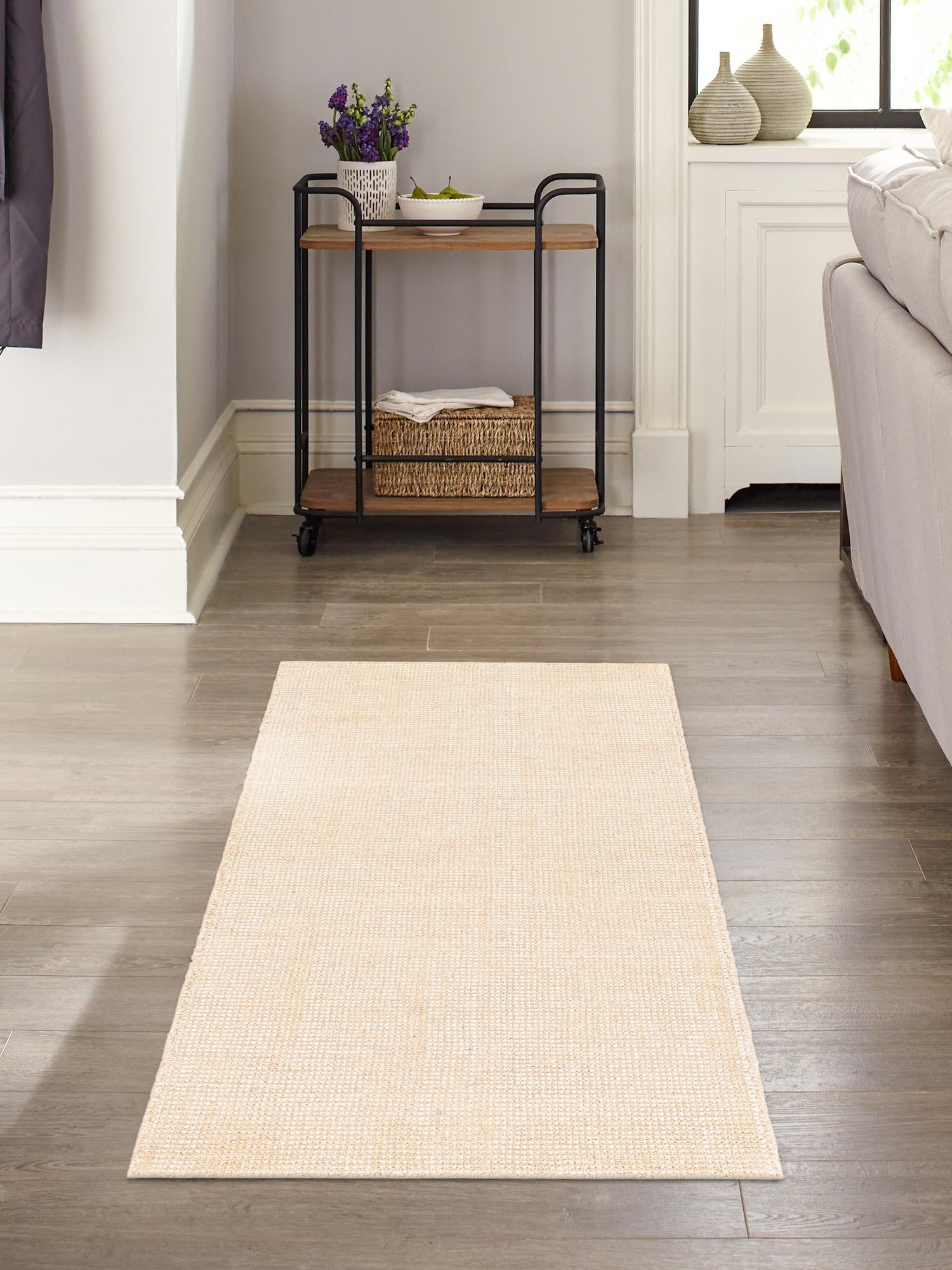 Oat Beige 2' x 8' Jill Zarin English Manor Runner Area Rug 100% Premium Natural Wool Handwoven Carpet for Living Rooms, Office Space, Bedrooms, Dorms for Sale at Rug Engine