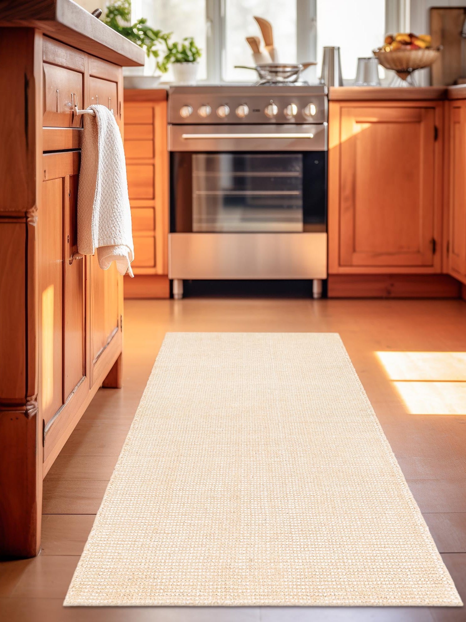 Oat Beige 2' x 6' 1 Jill Zarin English Manor Runner Area Rug 100% Premium Natural Wool Handwoven Carpet for Living Rooms, Office Space, Bedrooms, Dorms for Sale at Rug Engine