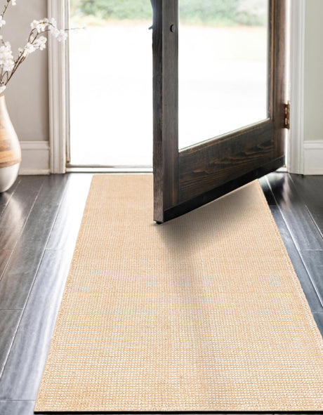 Oat Beige 2' x 5' 1 Jill Zarin English Manor Runner Area Rug 100% Premium Natural Wool Handwoven Carpet for Living Rooms, Office Space, Bedrooms, Dorms for Sale at Rug Engine