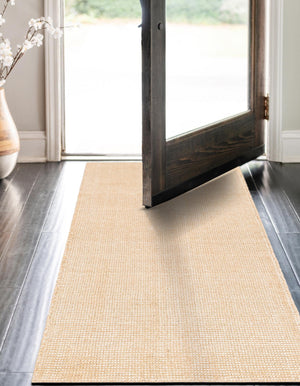 Oat Beige 2' 7 x 10' Jill Zarin English Manor Runner Area Rug 100% Premium Natural Wool Handwoven Carpet for Living Rooms, Office Space, Bedrooms, Dorms for Sale at Rug Engine