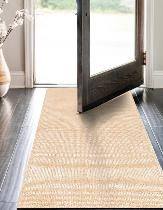 Oat Beige 2' 7 x 12' Jill Zarin English Manor Runner Area Rug 100% Premium Natural Wool Handwoven Carpet for Living Rooms, Office Space, Bedrooms, Dorms for Sale at Rug Engine