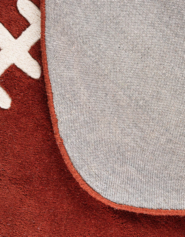 Brown 4' x 7' Playtime Kids Wool Oval Rug