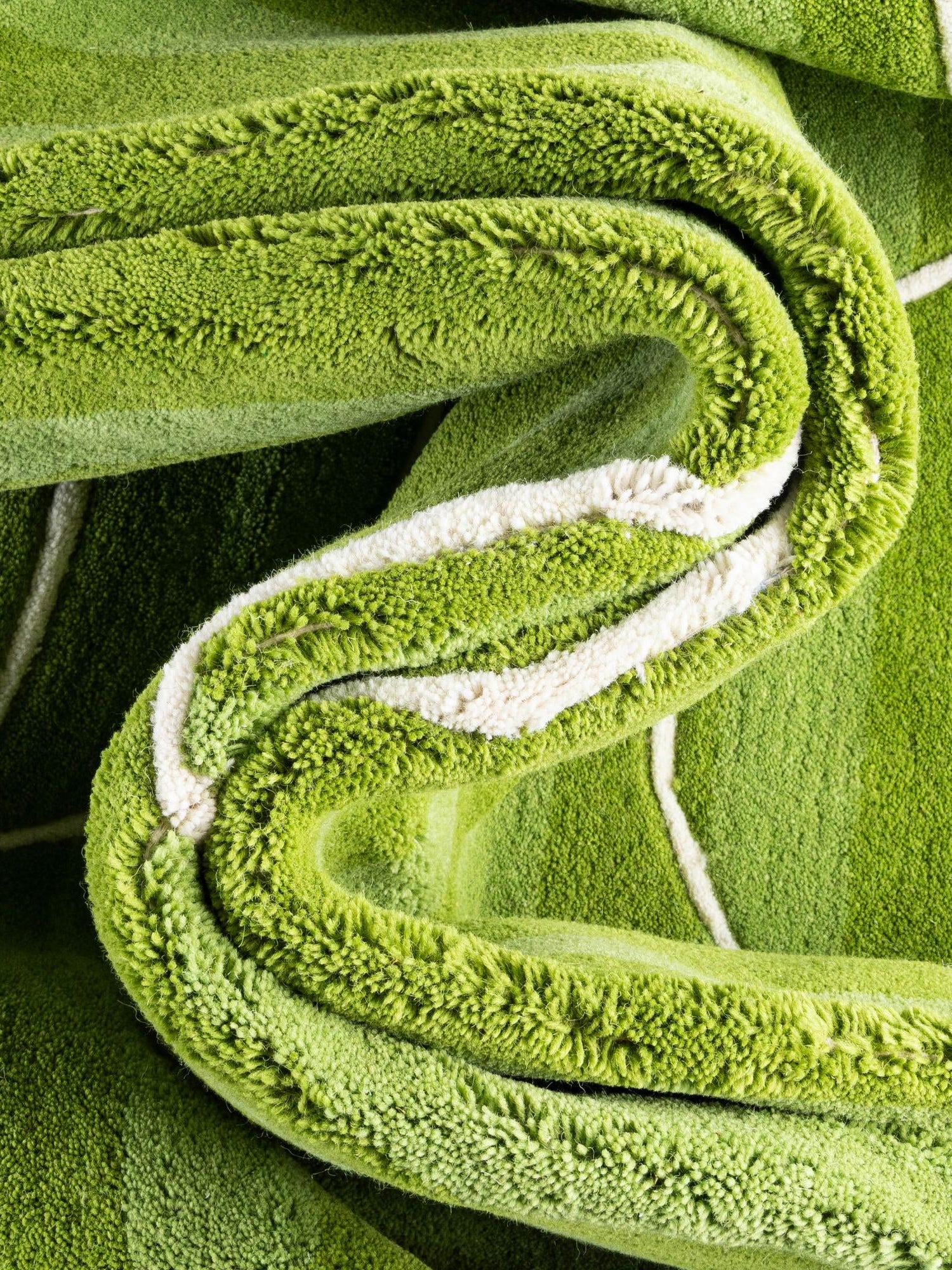 Green 4' 1 x 6' 1 Playtime Kids Wool Freeform Area Rug for Baby Nursery, Toddler Playroom, Bedrooms