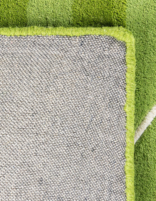 Green 5' 1 x 8' Playtime Kids Wool Rectangle Rug