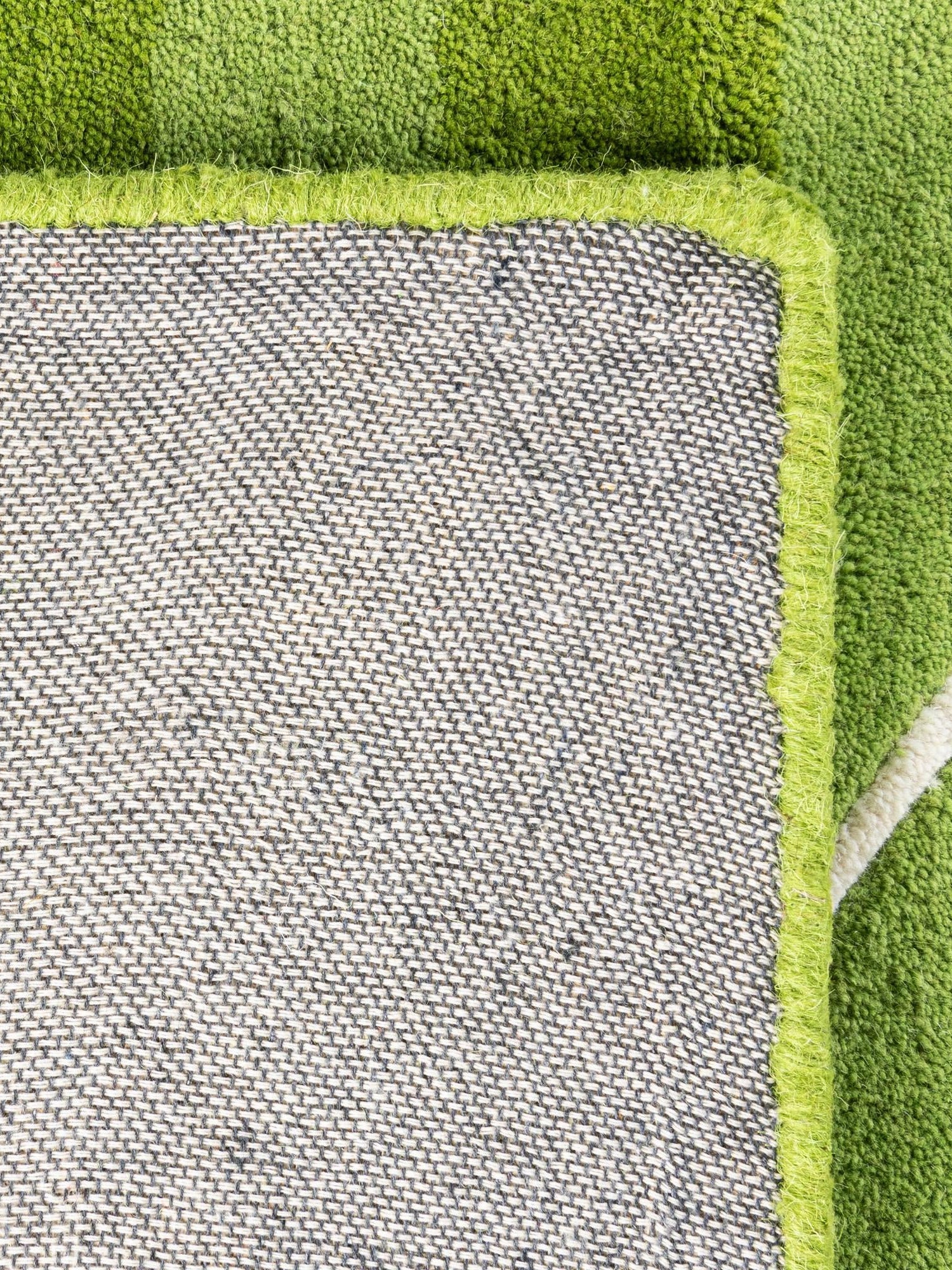 Green 4' 1 x 6' 1 Playtime Kids Wool Freeform Area Rug for Baby Nursery, Toddler Playroom, Bedrooms