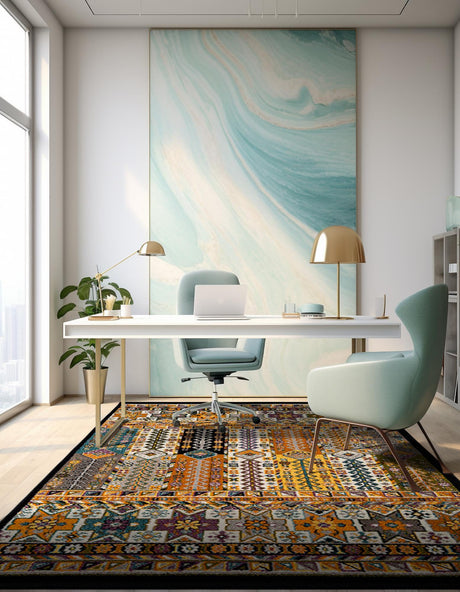 Multicolor 4' 1 x 6' 1 Penrose Rectangle Area Rug Classic Durable Stain Resistant Easy Clean Carpet for Traditional Indoor Home Decor for Sale at Rug Engine