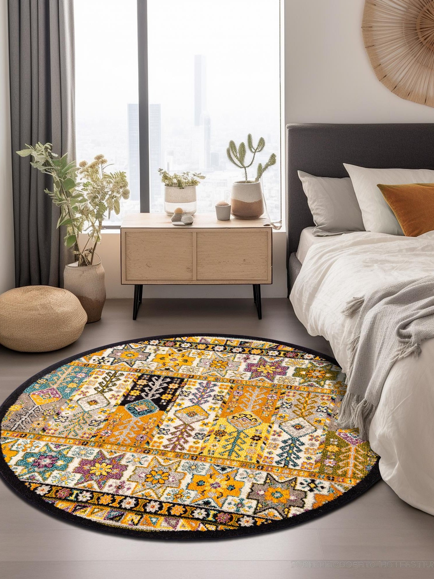 Multicolor 3' 1 x 3' 1 Penrose Round Area Rug