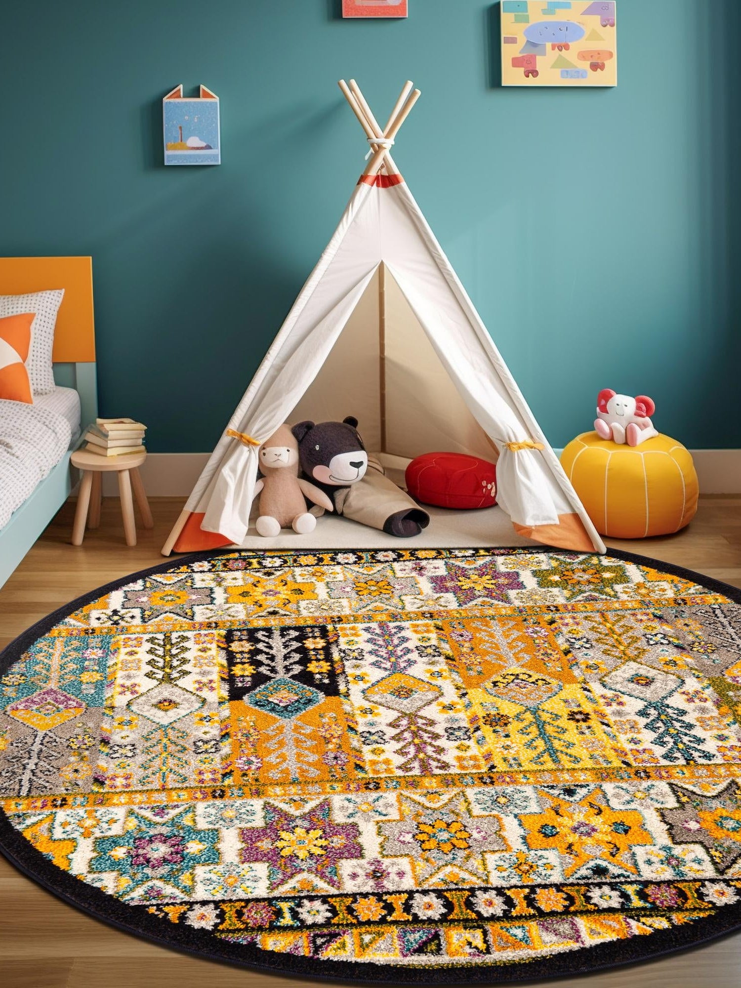 Multicolor 3' 1 x 3' 1 Penrose Round Area Rug