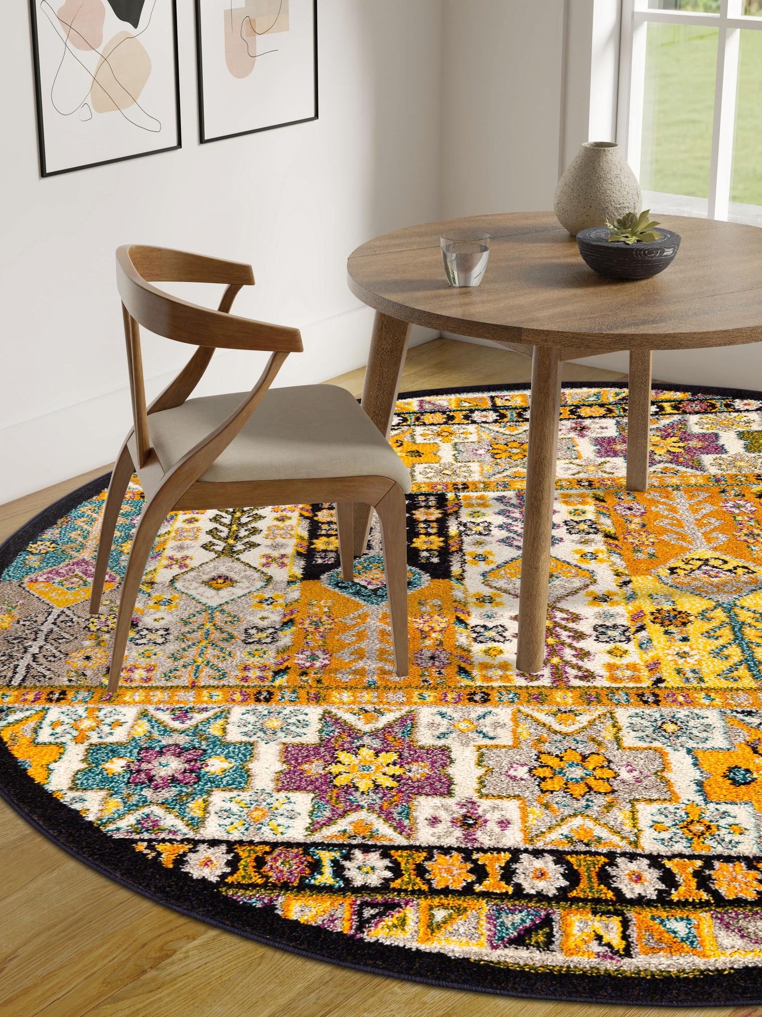 Multicolor 5' 3 x 5' 3 Penrose Round Area Rug