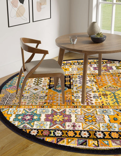 Multicolor 3' 1 x 3' 1 Penrose Round Area Rug Classic Durable Stain Resistant Easy Clean Carpet for Traditional Indoor Home Decor for Sale at Rug Engine