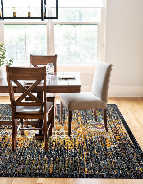 Navy Blue 7' 10 x 10' Penrose Rectangle Area Rug Classic Durable Stain Resistant Easy Clean Carpet for Traditional Indoor Home Decor for Sale at Rug Engine