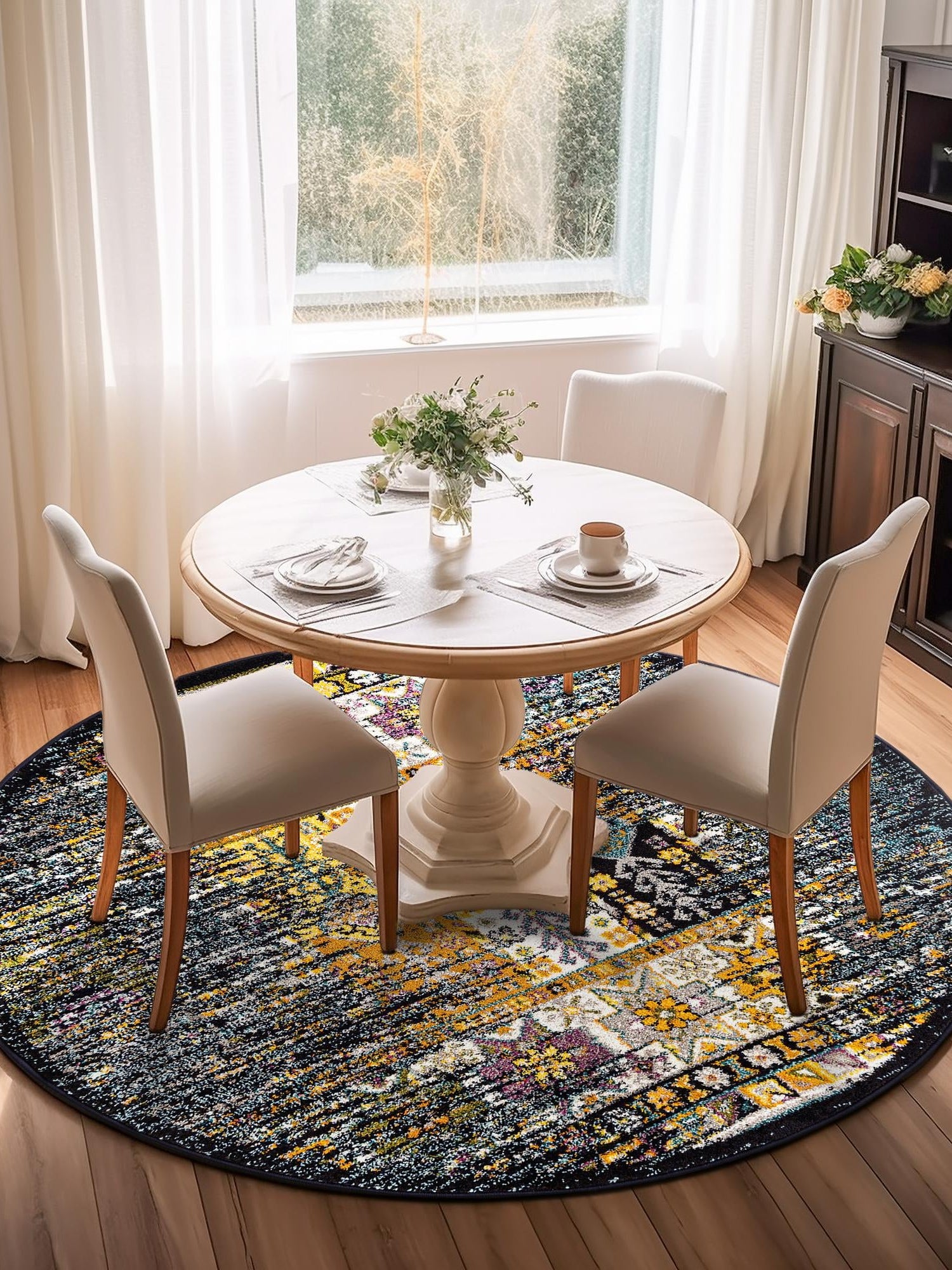 Navy Blue 5' 3 x 5' 3 Penrose Round Area Rug