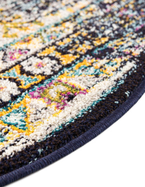 Navy Blue 7' 10 x 7' 10 Penrose Round Area Rug