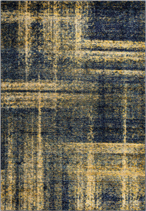 Navy Blue and Yellow 10' x 14' 1 Laguna Rectangle Area Rug 100% Polypropylene Modern Contemporary Carpet for Bedrooms, Living Room, Dining, Office for Sale at Rug Engine