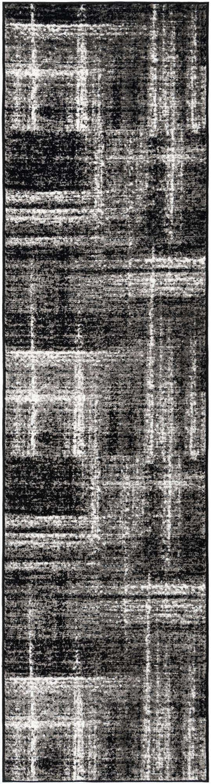 Black 2' 7 x 10' Laguna Runner Area Rug 100% Polypropylene Modern Contemporary Carpet for Bedrooms, Living Room, Dining, Office for Sale at Rug Engine