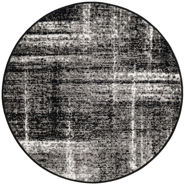 Black 3' 1 x 3' 1 Laguna Round Area Rug 100% Polypropylene Modern Contemporary Carpet for Bedrooms, Living Room, Dining, Office for Sale at Rug Engine