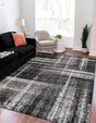 Black 7' 1 x 10' Laguna Rectangle Area Rug 100% Polypropylene Modern Contemporary Carpet for Bedrooms, Living Room, Dining, Office for Sale at Rug Engine