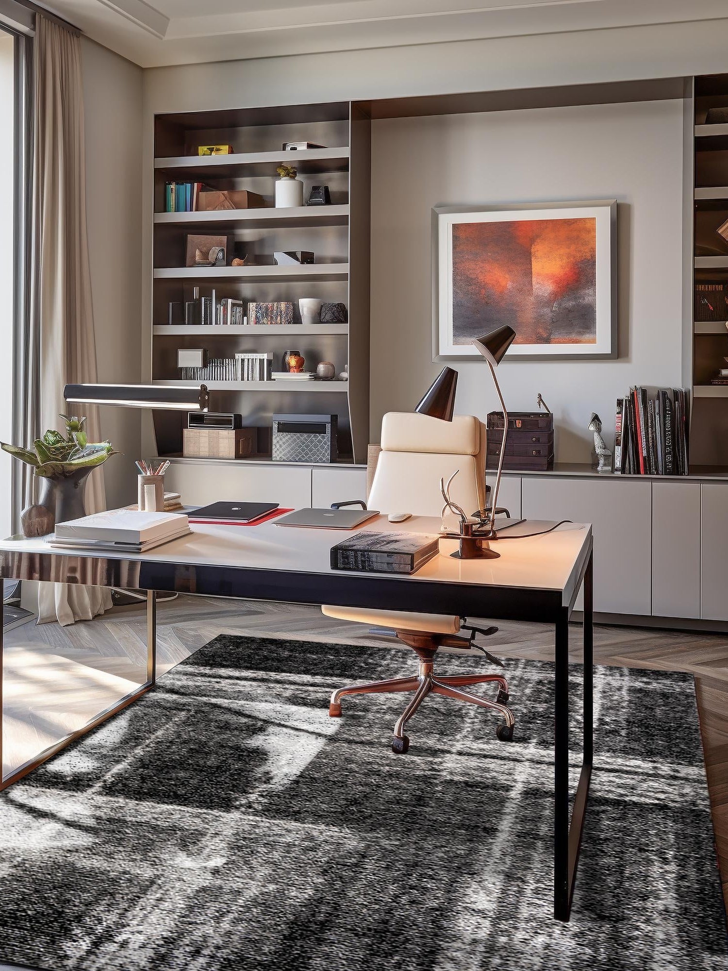 Black 9' x 12' Laguna Rectangle Area Rug 100% Polypropylene Modern Contemporary Carpet for Bedrooms, Living Room, Dining, Office for Sale at Rug Engine