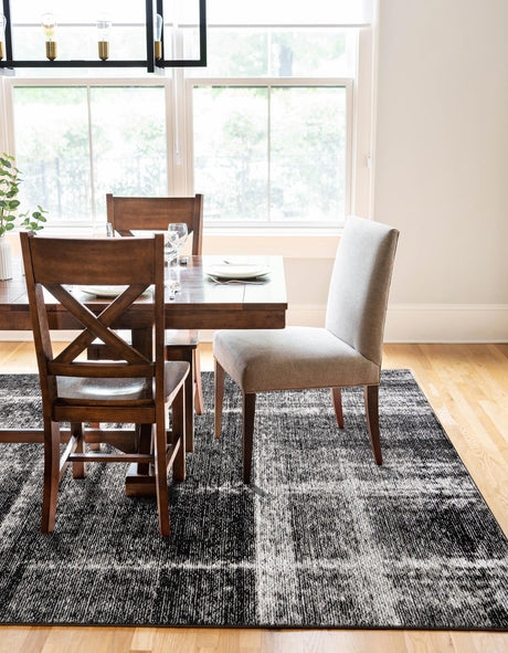 Black 4' 1 x 6' 1 Laguna Rectangle Area Rug 100% Polypropylene Modern Contemporary Carpet for Bedrooms, Living Room, Dining, Office for Sale at Rug Engine