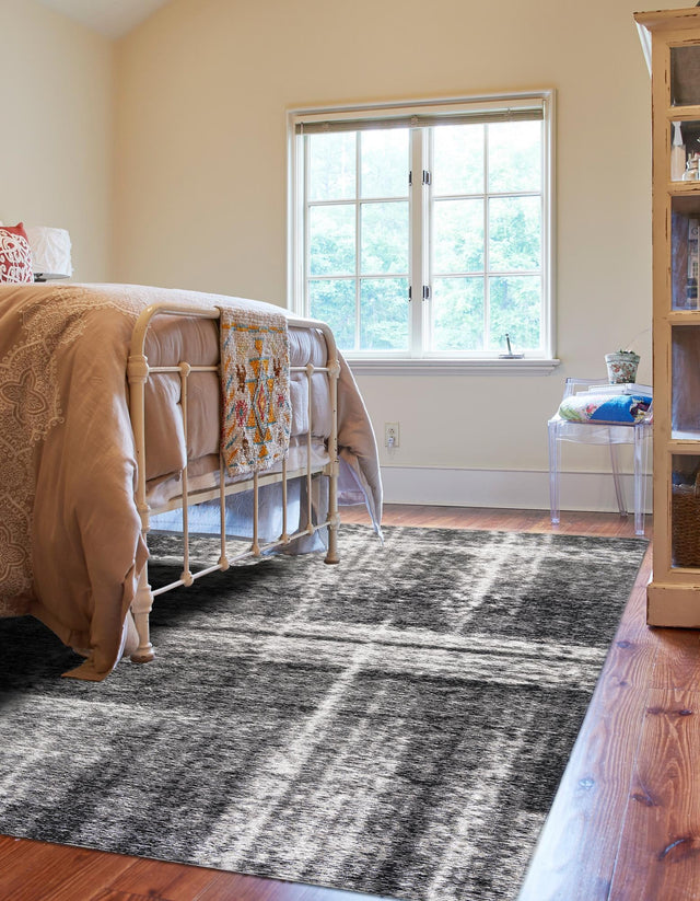 Black 4' 1 x 6' 1 Laguna Rectangle Area Rug 100% Polypropylene Modern Contemporary Carpet for Bedrooms, Living Room, Dining, Office for Sale at Rug Engine