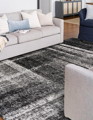 Black 10' x 14' 1 Laguna Rectangle Area Rug 100% Polypropylene Modern Contemporary Carpet for Bedrooms, Living Room, Dining, Office for Sale at Rug Engine