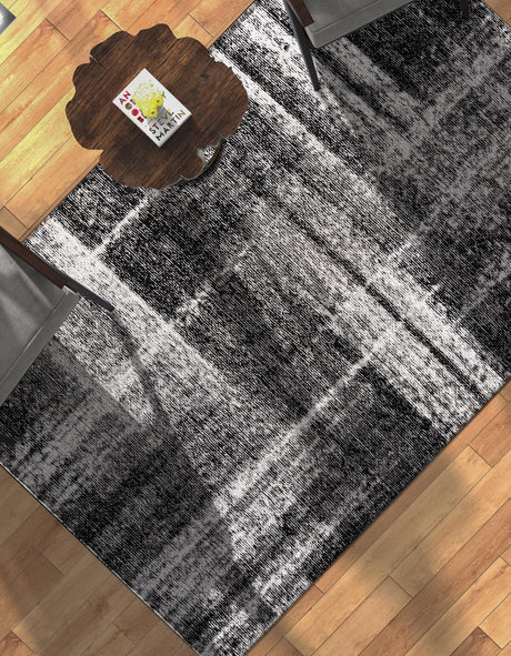 Black 10' x 14' 1 Laguna Rectangle Area Rug 100% Polypropylene Modern Contemporary Carpet for Bedrooms, Living Room, Dining, Office for Sale at Rug Engine