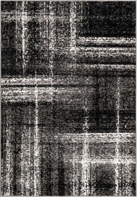 Black 5' 3 x 8' Laguna Rectangle Area Rug 100% Polypropylene Modern Contemporary Carpet for Bedrooms, Living Room, Dining, Office for Sale at Rug Engine