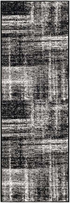 Black 2' x 6' 1 Laguna Runner Area Rug 100% Polypropylene Modern Contemporary Carpet for Bedrooms, Living Room, Dining, Office for Sale at Rug Engine