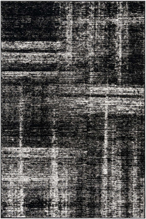 Black 6' 1 x 9' Laguna Rectangle Area Rug 100% Polypropylene Modern Contemporary Carpet for Bedrooms, Living Room, Dining, Office for Sale at Rug Engine
