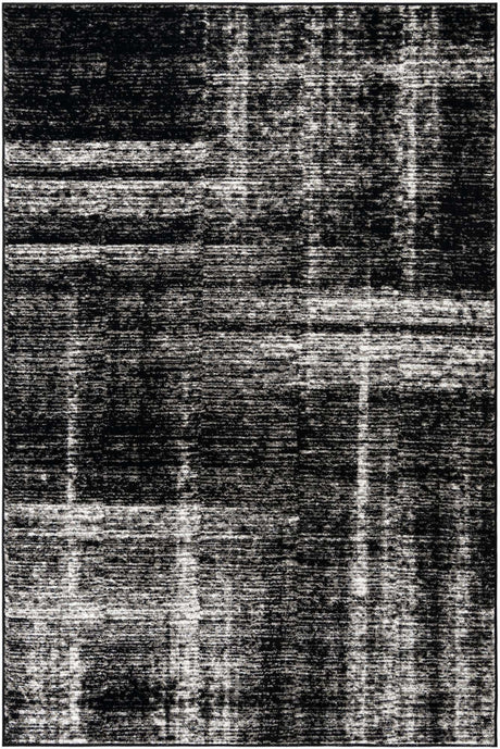 Black 6' 1 x 9' Laguna Rectangle Area Rug 100% Polypropylene Modern Contemporary Carpet for Bedrooms, Living Room, Dining, Office for Sale at Rug Engine