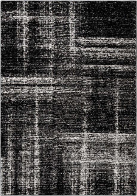 Black 7' 1 x 10' Laguna Rectangle Area Rug 100% Polypropylene Modern Contemporary Carpet for Bedrooms, Living Room, Dining, Office for Sale at Rug Engine