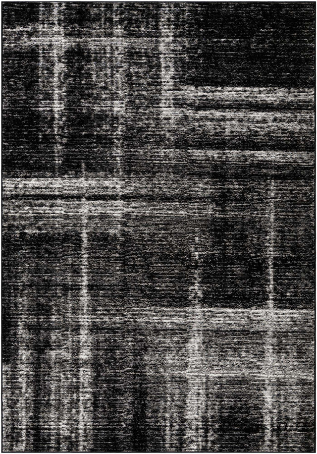 Black 7' 1 x 10' Laguna Rectangle Area Rug 100% Polypropylene Modern Contemporary Carpet for Bedrooms, Living Room, Dining, Office for Sale at Rug Engine
