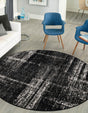 Black 5' 3 x 5' 3 Laguna Round Area Rug 100% Polypropylene Modern Contemporary Carpet for Bedrooms, Living Room, Dining, Office for Sale at Rug Engine