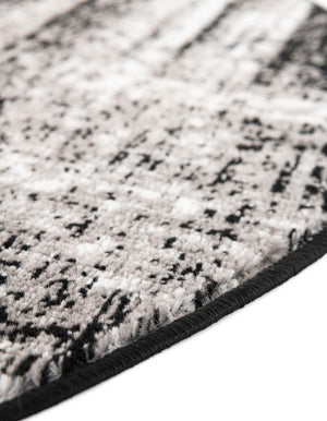 Black 7' 10 x 7' 10 Laguna Round Area Rug 100% Polypropylene Modern Contemporary Carpet for Bedrooms, Living Room, Dining, Office for Sale at Rug Engine