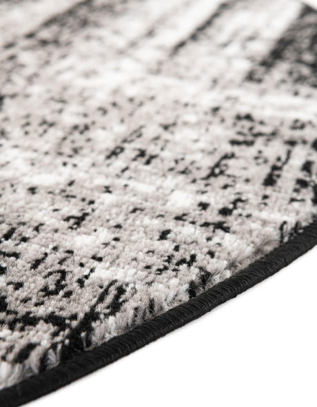 Black 7' 10 x 7' 10 Laguna Round Area Rug 100% Polypropylene Modern Contemporary Carpet for Bedrooms, Living Room, Dining, Office for Sale at Rug Engine