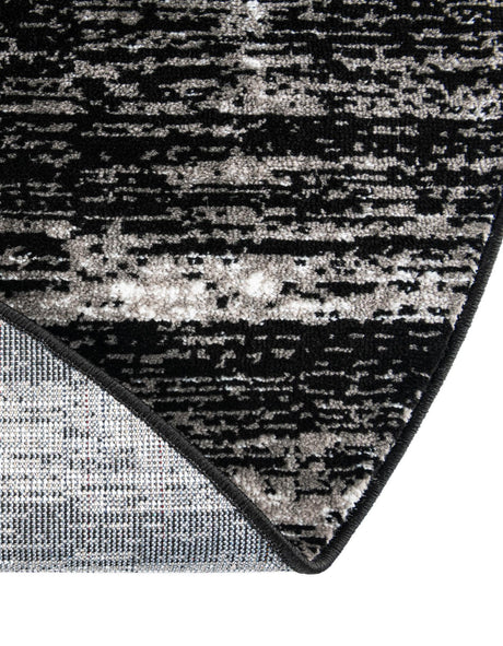 Black 7' 10 x 7' 10 Laguna Round Area Rug 100% Polypropylene Modern Contemporary Carpet for Bedrooms, Living Room, Dining, Office for Sale at Rug Engine